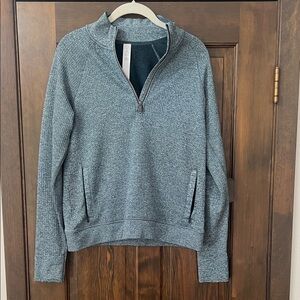 Lululemon Heathered Quarter-Zip Pullover Sweater - Blue - Size 8